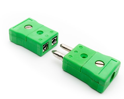 Spares - General 705203 705235 Standard Type K Thermocouple Plug Socket Green Hollow In Line (1)